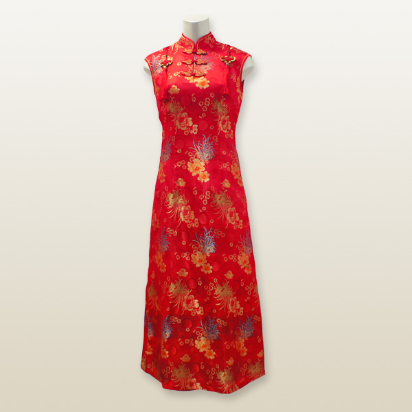 中華飾りチャイナドレス Sサイズ 7号 チャイナレッド
