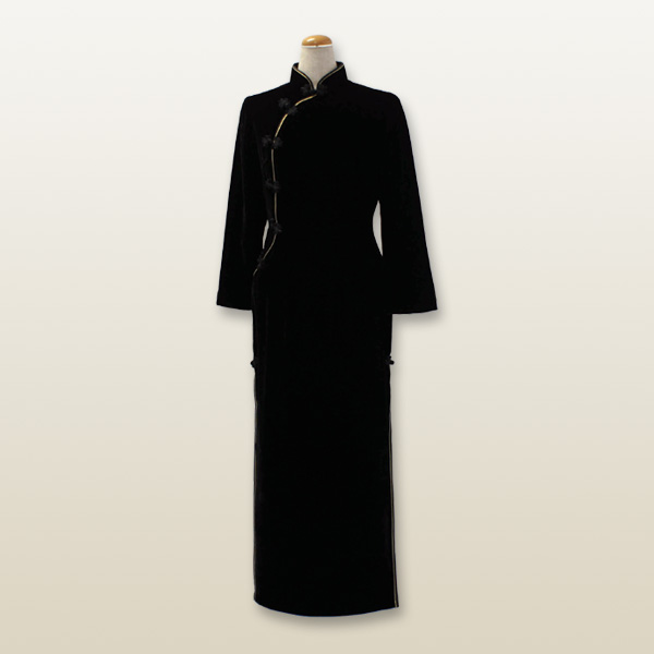 ベルベットチャイナドレス Mサイズ 9号 ブラック