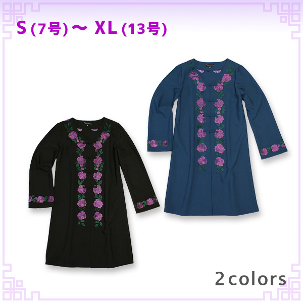 花刺繍フォークロアワンピ